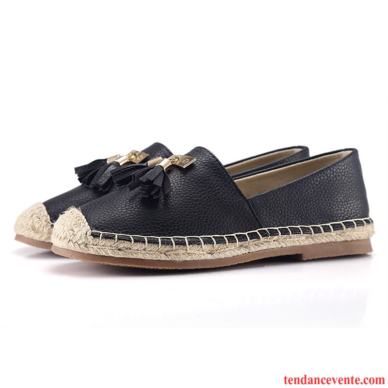 Mocassin Montant Femme Été Blanc Semelle Épaisse Décontractée Pompon Printemps Plates Cuir Véritable Femme Chaussures À Plateformes