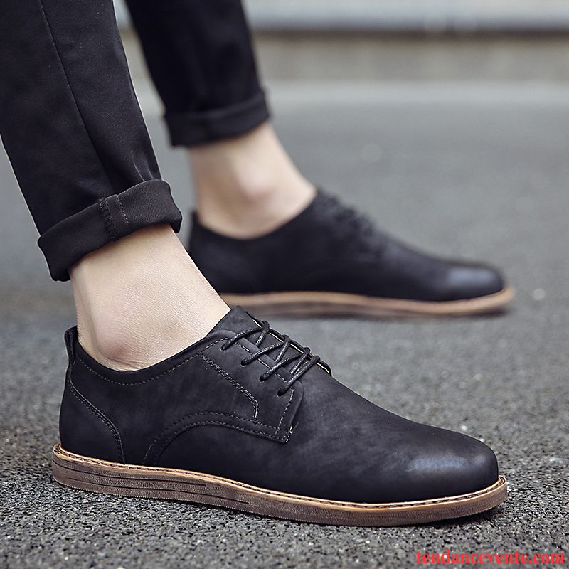 Mocassin Noir Et Blanc Homme Homme Tous Les Assortis Décontractée Printemps Tendance Jeunesse Derbies Angleterre Corail