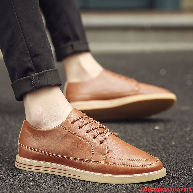 Mocassin Noir Et Blanc Homme Homme Tous Les Assortis Décontractée Printemps Tendance Jeunesse Derbies Angleterre Corail