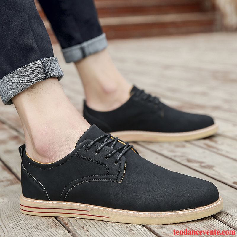 Mocassin Noir Et Blanc Homme Homme Tous Les Assortis Décontractée Printemps Tendance Jeunesse Derbies Angleterre Corail