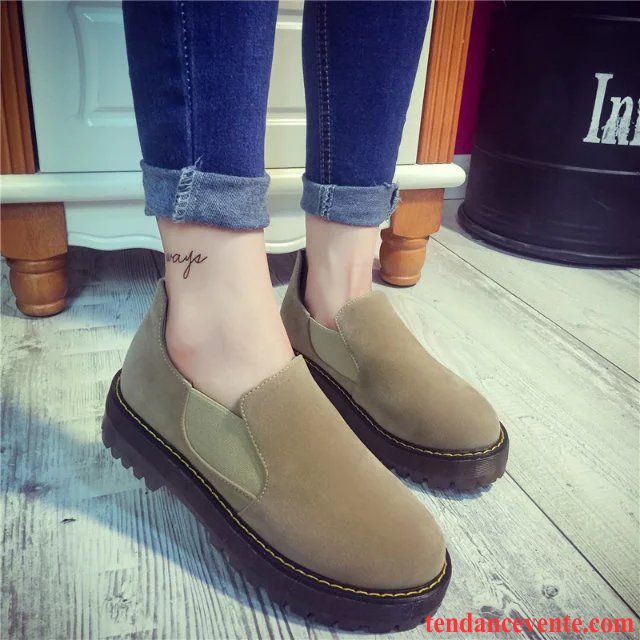 Mocassin Noir Femme Pas Cher Derbies Bout Rond Vent D'université Femme L'automne Angleterre Plates Tous Les Assortis Chaussures À Plateformes Lawngreen Vente