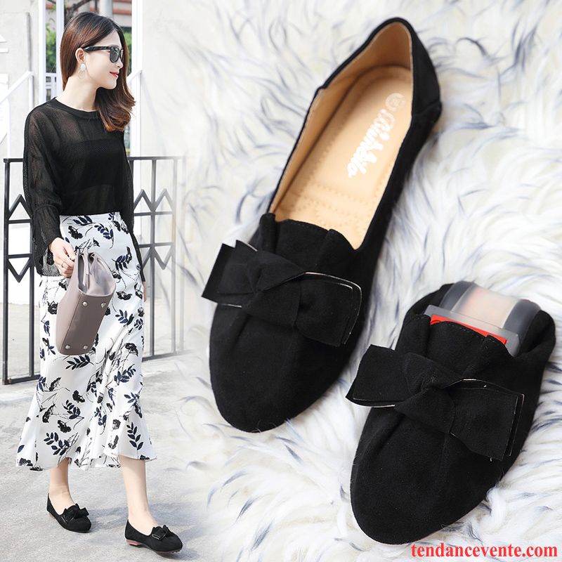 Mocassin Noir Vernis Femme L'automne Derbies Semelle Doux Printemps Plates Poudre Enceintes Femme Tous Les Assortis Saumon