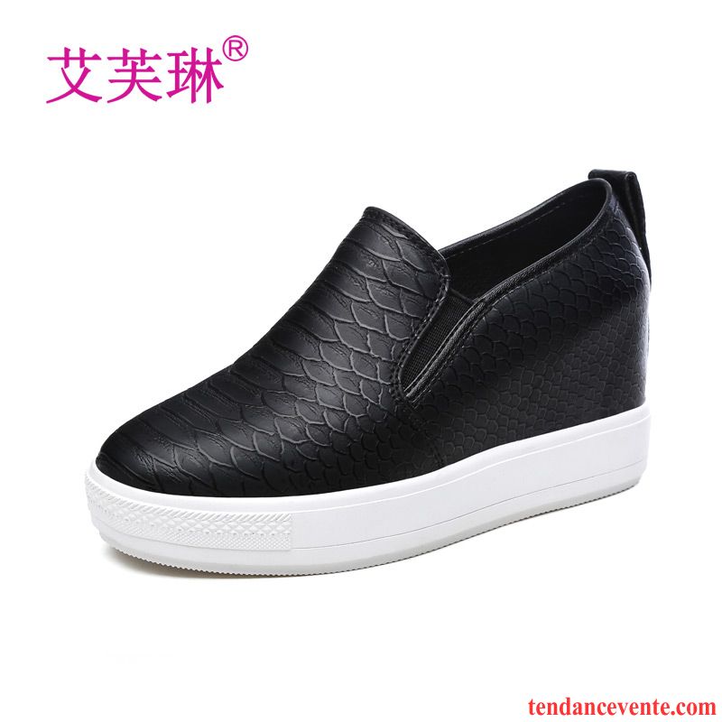 Mocassin Nubuck Femme Femme Décontractée Semelle Épaisse Printemps L'automne Talons Compensés Blanc Paresseux Slip-on Derbies Augmenté Azur