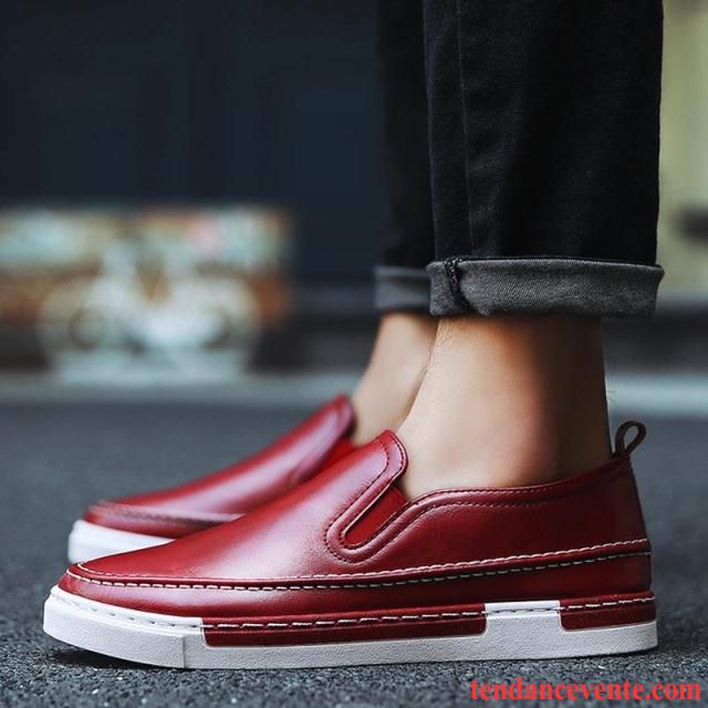 Mocassin Petit Talon Mode L'automne Homme Angleterre Semelle Épaisse Chaussures De Skate Paresseux Décontractée Tous Les Assortis Tendance Marine