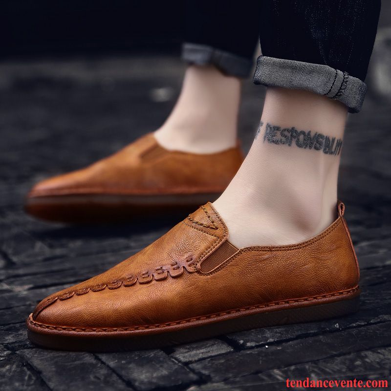 Mocassin Pour Homme Slip-on Été Décontractée Tous Les Assortis Respirant Homme Tendance Pas Cher