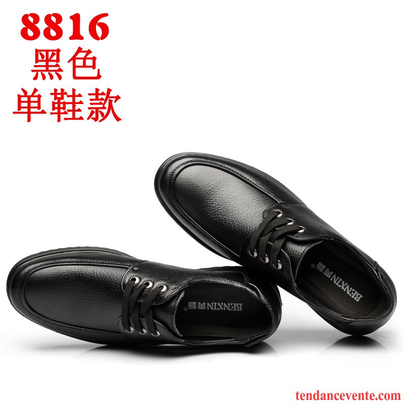 Mocassin Souple Homme Cuir Véritable Décontractée Homme Respirant Bout Rond Printemps Semelle Doux Derbies Pierre