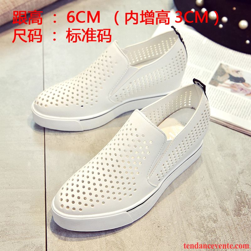 Mocassin Velour Femme Tendance Été Respirant Slip-on Augmenté Pointe Pointue Creux Guipure Décontractée Derbies Femme Talons Compensés Semelle Épaisse Lavande