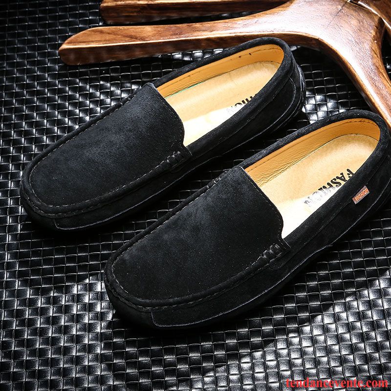 Mocassin Vernis Noir Homme Décontractée Paresseux Cuir Véritable L'automne Tendance Été Tous Les Assortis Slip-on Saphir