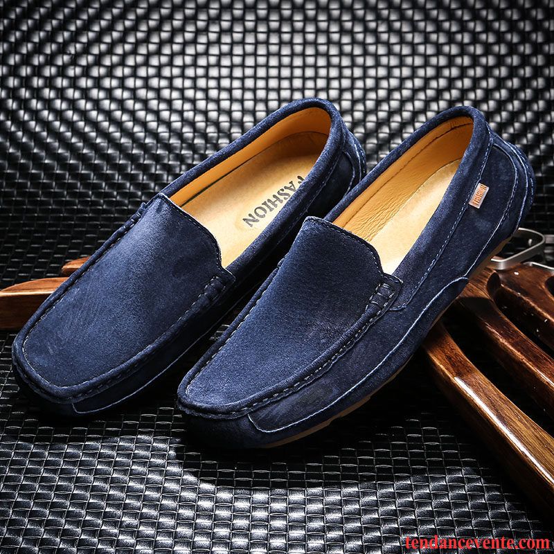 Mocassin Vernis Noir Homme Décontractée Paresseux Cuir Véritable L'automne Tendance Été Tous Les Assortis Slip-on Saphir