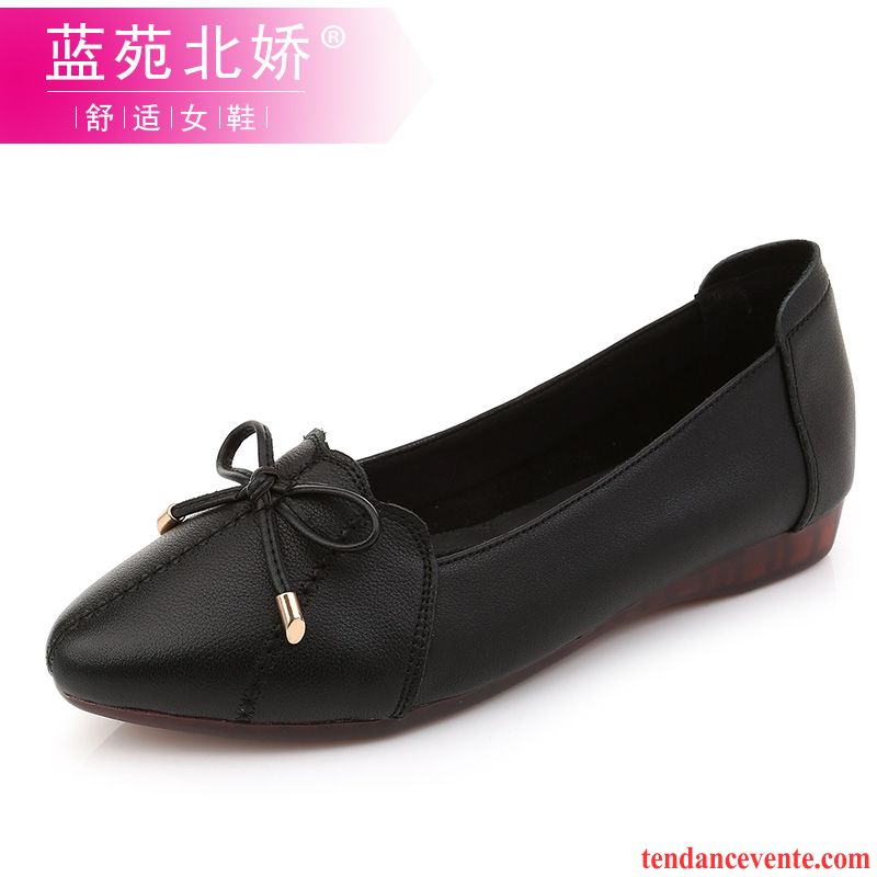 Mocassins Femme L'automne Semelle Doux Cuir Véritable Tous Les Assortis Slip-on Derbies