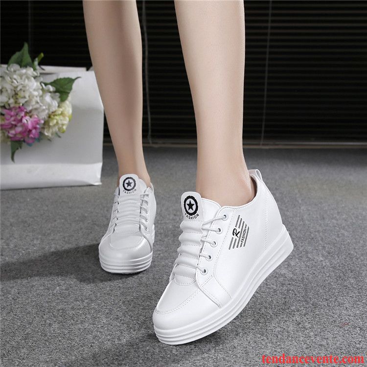 Mocassins Femme Pas Cher Cuir Mode Printemps Talons Compensés Derbies Femme Sport Semelle Épaisse Augmenté Décontractée Tendance