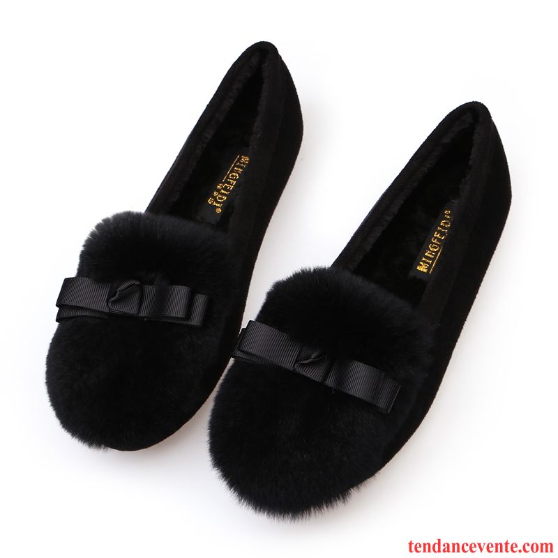 Mocassins Femme Plus De Velours Tous Les Assortis Chaussures En Coton Hiver Bout Rond Taillissime Noir