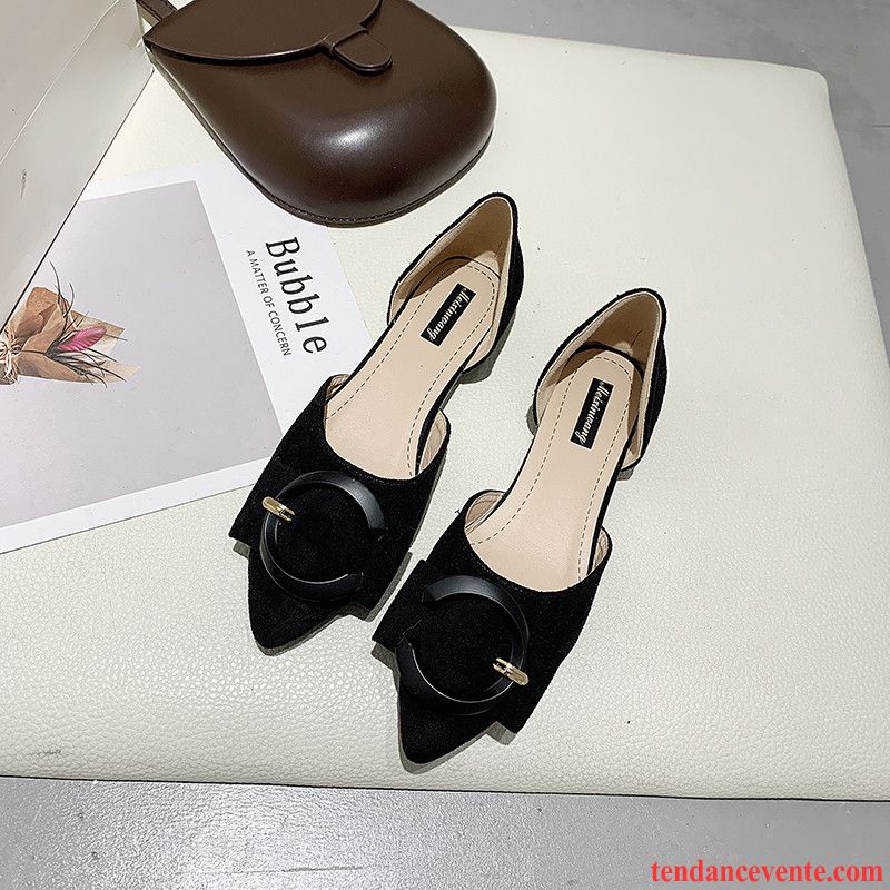 Mocassins Femme Pointe Pointue Tous Les Assortis Fille Derbies Printemps Confortable Noir Clair