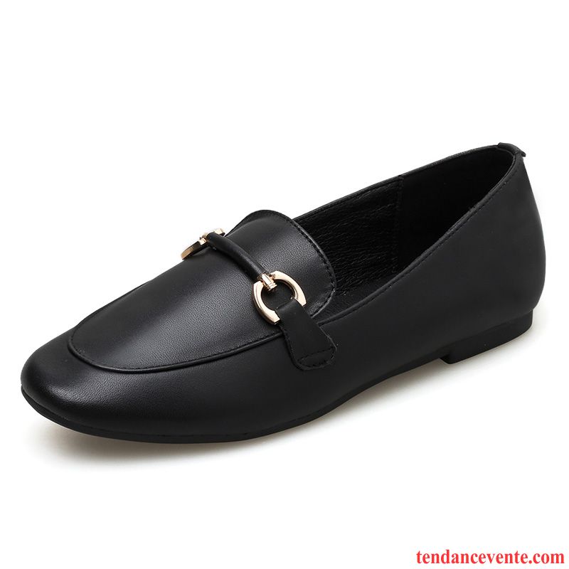 Mocassins Femme Slip-on Cuir Véritable Semelle Doux Plates Derbies L'automne