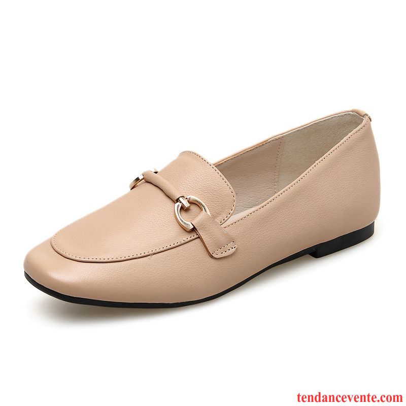 Mocassins Femme Slip-on Cuir Véritable Semelle Doux Plates Derbies L'automne