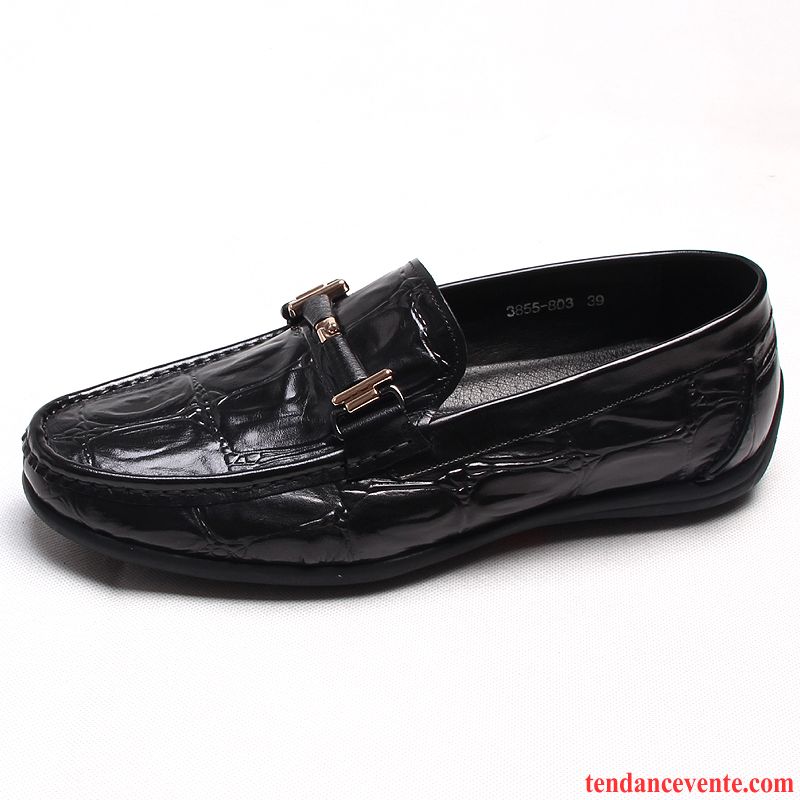 Mocassins Homme Cuir Véritable Décontractée Respirant Été Tendance Paresseux Bordeaux