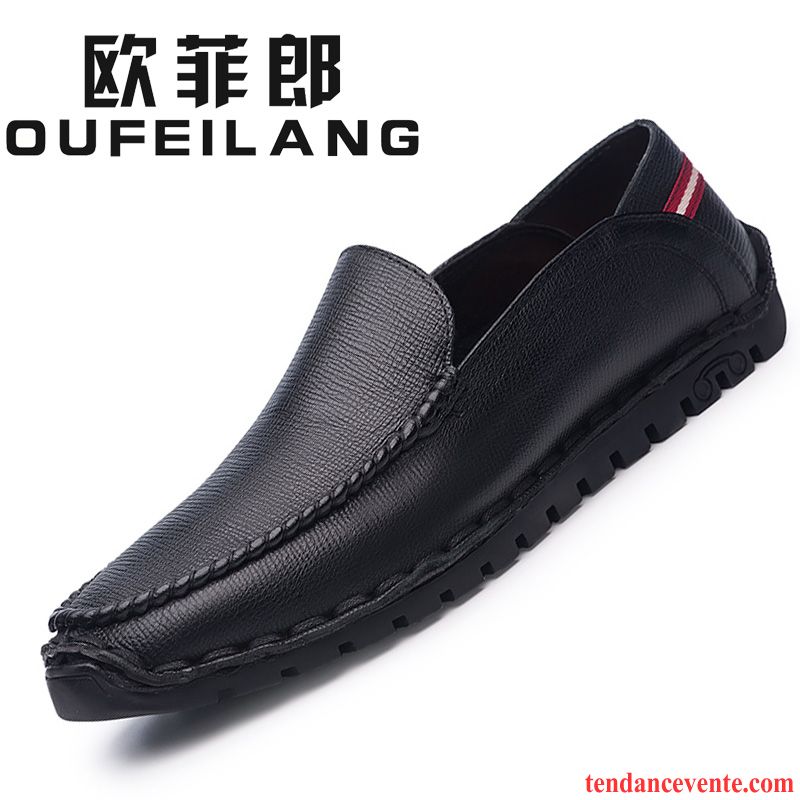 Mocassins Homme Cuir Véritable Décontractée Tendance L'automne Jeunesse Personnalité Bordeaux