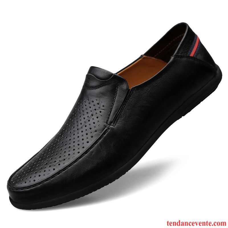 Mocassins Homme Cuir Véritable Tendance Paresseux Décontractée En Cuir Printemps Marron