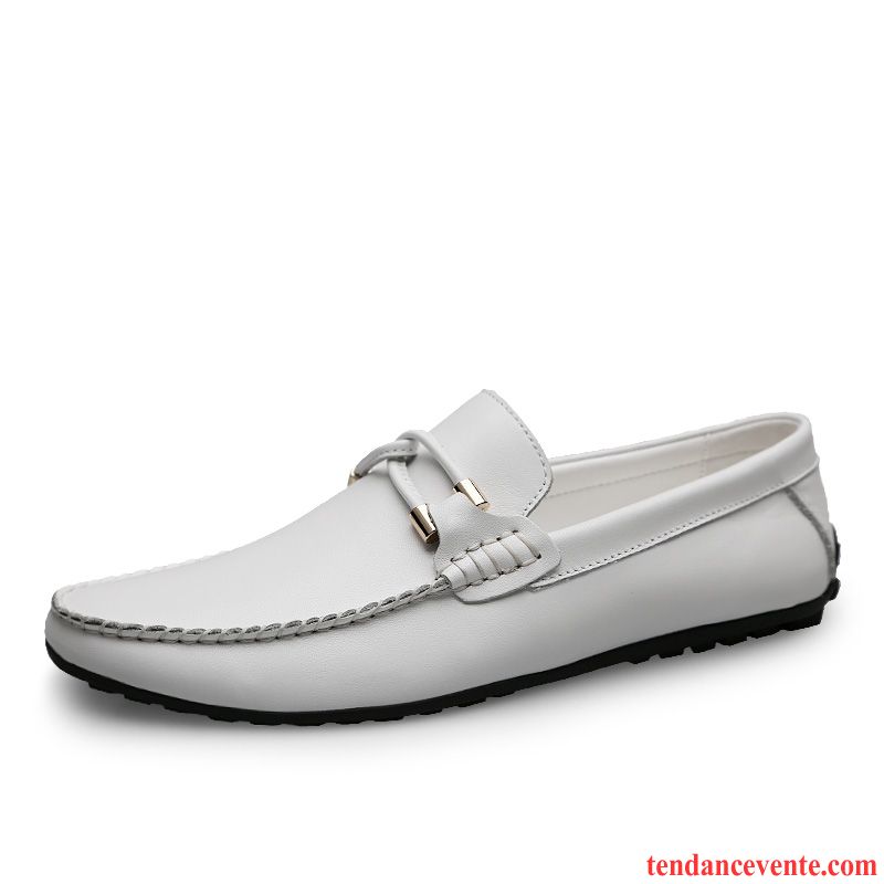 Mocassins Homme Derbies Décontractée Cuir Véritable Semelle Doux L'automne Angleterre Noir