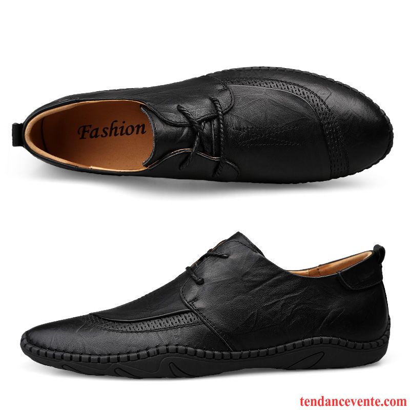 Mocassins Homme Derbies Laçage Tendance Été Respirant Décontractée Noir Brun