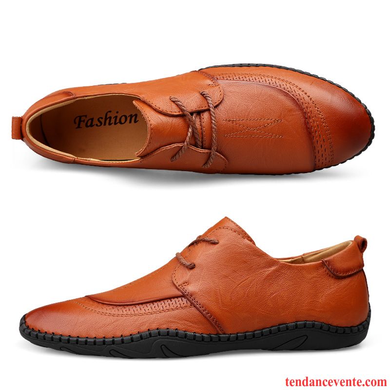 Mocassins Homme Derbies Laçage Tendance Été Respirant Décontractée Noir Brun