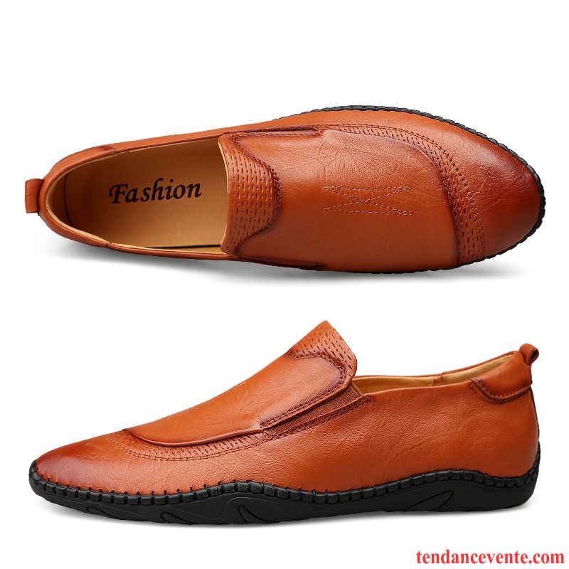 Mocassins Homme Derbies Laçage Tendance Été Respirant Décontractée Noir Brun