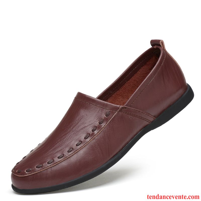 Mocassins Homme Derbies Taillissime Creux Guipure Décontractée Angleterre Chaussures De Conduite Marron