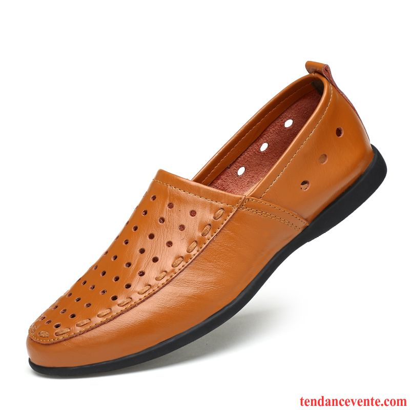 Mocassins Homme Derbies Taillissime Creux Guipure Décontractée Angleterre Chaussures De Conduite Marron