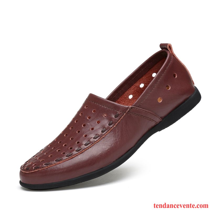 Mocassins Homme Derbies Taillissime Creux Guipure Décontractée Angleterre Chaussures De Conduite Marron