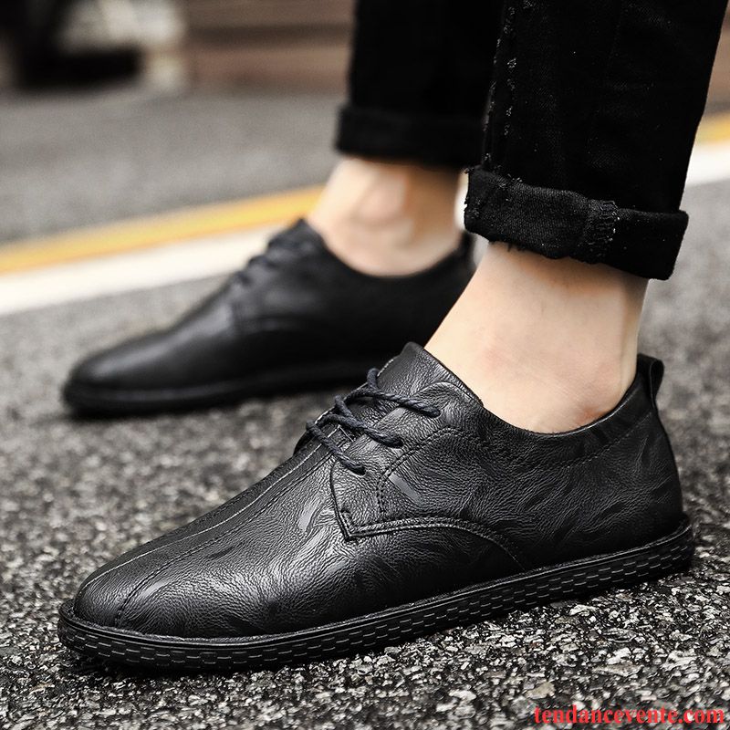 Mocassins Homme Derbies Tous Les Assortis Angleterre Tendance Décontractée Printemps Noir Rouge