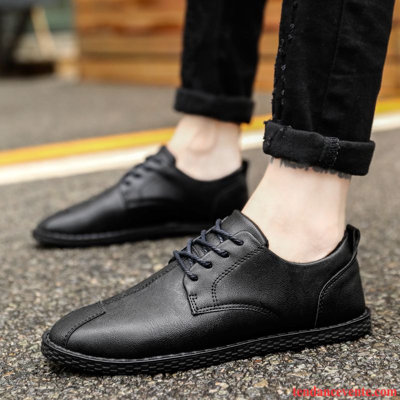 Mocassins Homme Derbies Tous Les Assortis Angleterre Tendance Décontractée Printemps Noir Rouge