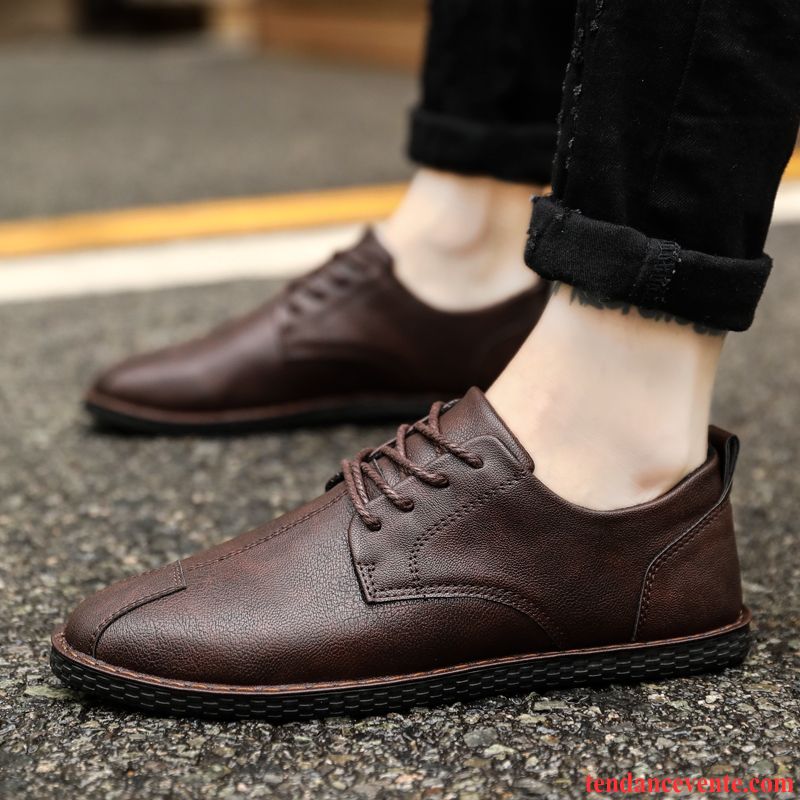 Mocassins Homme Derbies Tous Les Assortis Angleterre Tendance Décontractée Printemps Noir Rouge