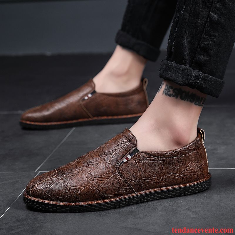 Mocassins Homme Derbies Tous Les Assortis Angleterre Tendance Décontractée Printemps Noir Rouge