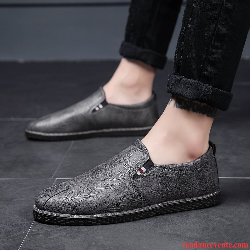 Mocassins Homme Derbies Tous Les Assortis Angleterre Tendance Décontractée Printemps Noir Rouge