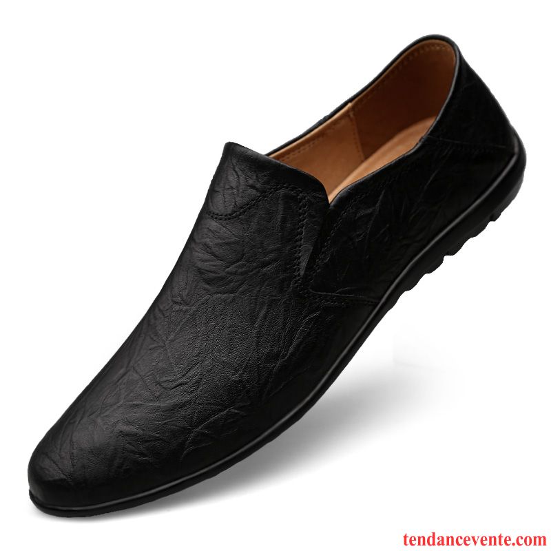 Mocassins Homme Décontractée Derbies Creux Guipure Taillissime Cuir Véritable Respirant Rouge