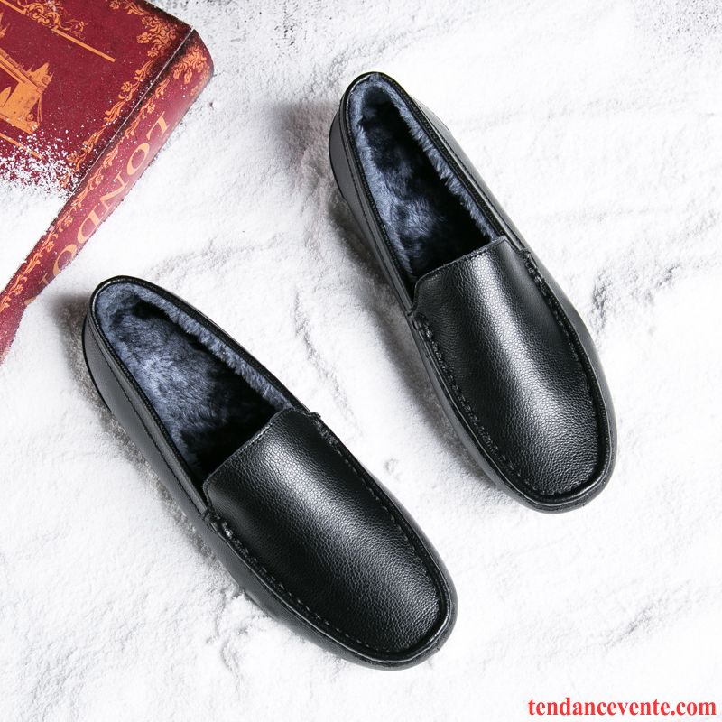 Mocassins Homme Décontractée Paresseux Derbies Tendance Hiver Noir Marron