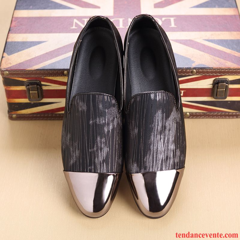 Mocassins Homme Décontractée Tendance Derbies Pointe Pointue Personnalité Mode Noir