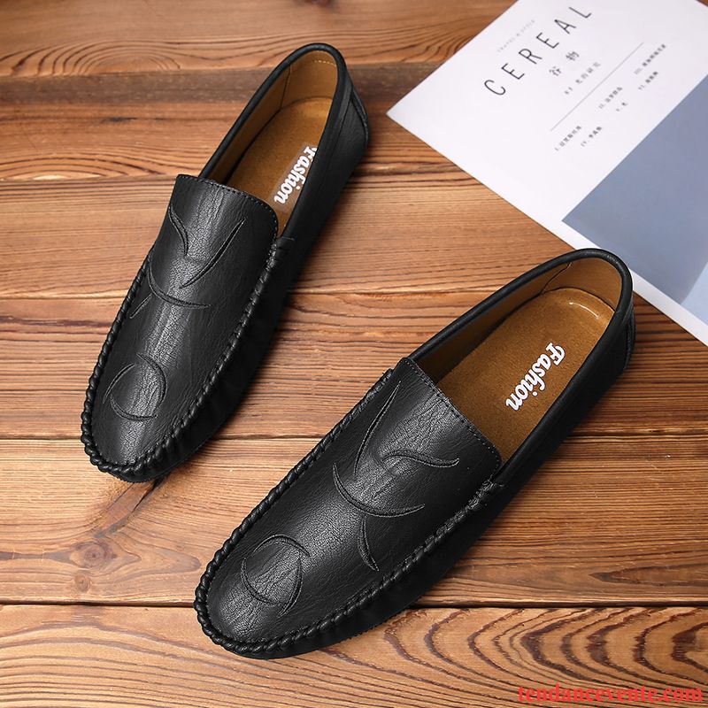 Mocassins Homme L'automne Tendance Angleterre Tous Les Assortis Été Personnalité Noir