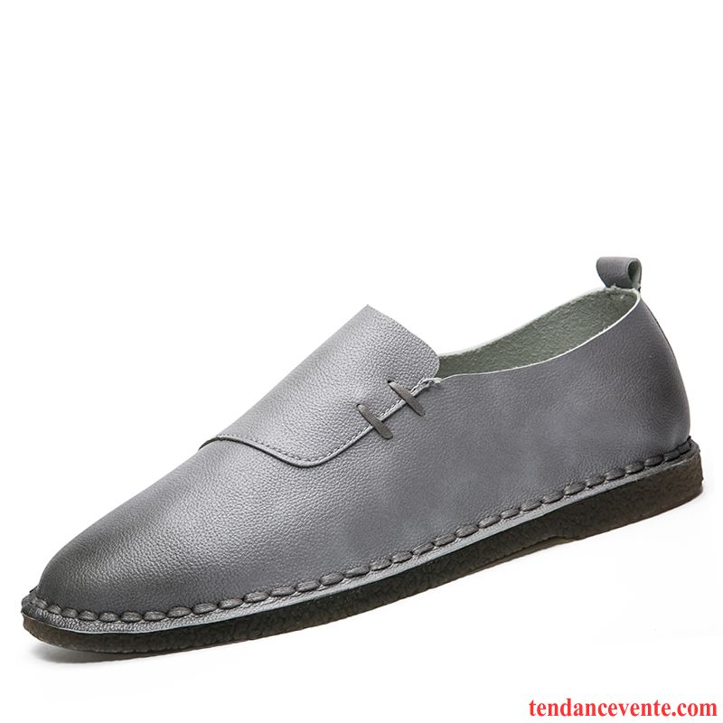 Mocassins Homme Paresseux Décontractée Derbies Tendance Tous Les Assortis Slip-on Gris