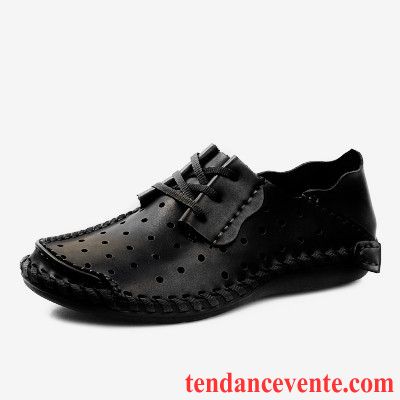 Mocassins Homme Plates Derbies Angleterre Décontractée Paresseux Cuir Véritable Marron Clair