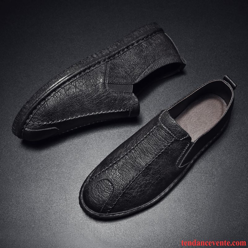 Mocassins Homme Printemps Tous Les Assortis Tendance Paresseux Slip-on Décontractée Noir