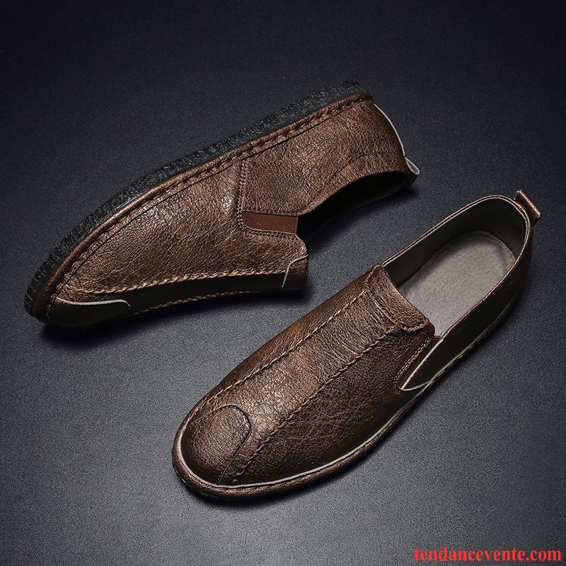 Mocassins Homme Printemps Tous Les Assortis Tendance Paresseux Slip-on Décontractée Noir