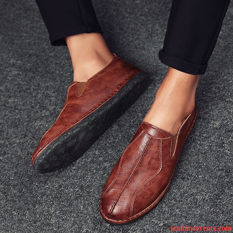 Mocassins Homme Printemps Tous Les Assortis Tendance Paresseux Slip-on Décontractée Noir