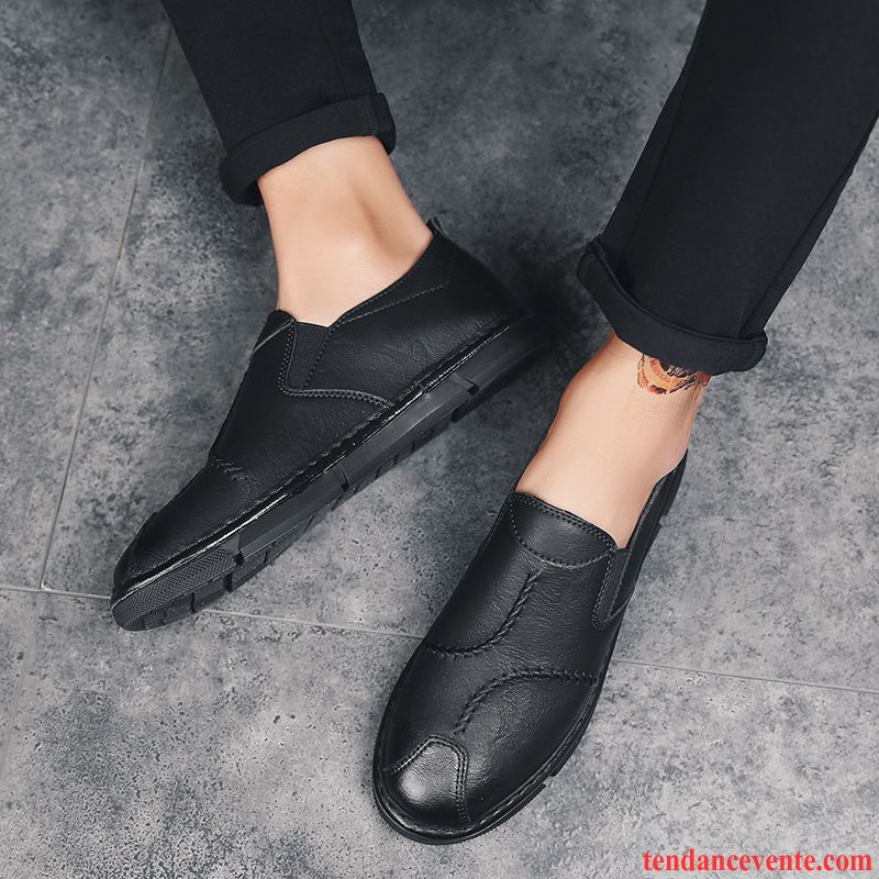 Mocassins Homme Printemps Tous Les Assortis Tendance Paresseux Slip-on Décontractée Noir