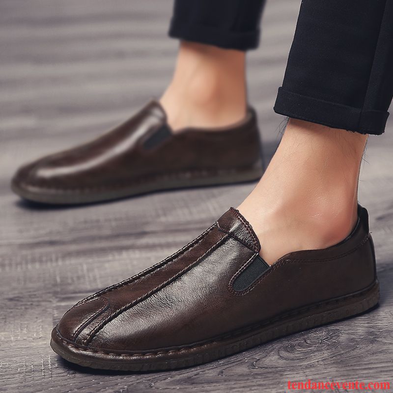 Mocassins Homme Printemps Tous Les Assortis Tendance Paresseux Slip-on Décontractée Noir