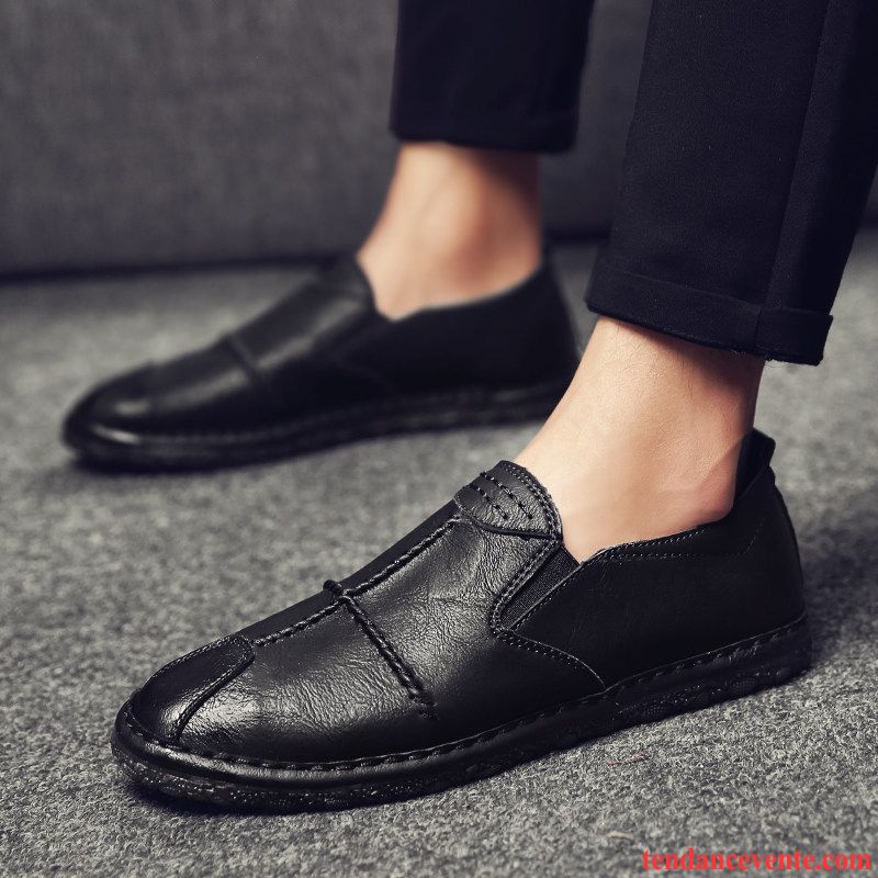 Mocassins Homme Printemps Tous Les Assortis Tendance Paresseux Slip-on Décontractée Noir