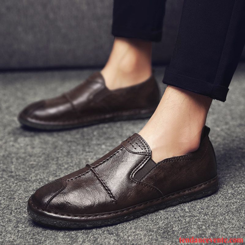 Mocassins Homme Printemps Tous Les Assortis Tendance Paresseux Slip-on Décontractée Noir