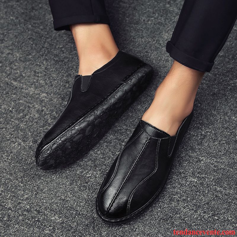 Mocassins Homme Printemps Tous Les Assortis Tendance Paresseux Slip-on Décontractée Noir