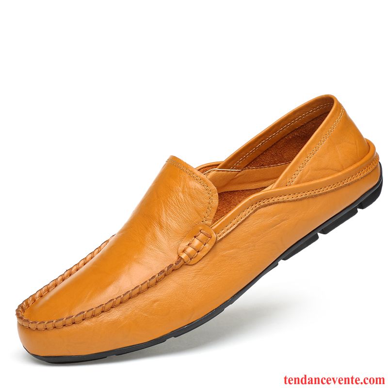 Mocassins Homme Respirant Décontractée Semelle Doux Slip-on Derbies Été Bleu