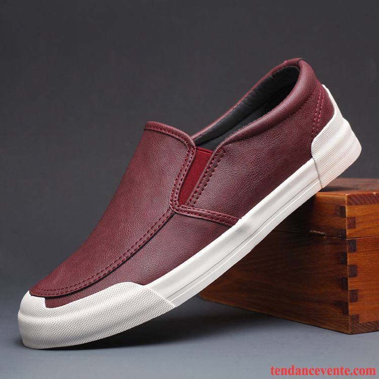 Mocassins Homme Slip-on Printemps Décontractée Angleterre Tendance Derbies Bordeaux